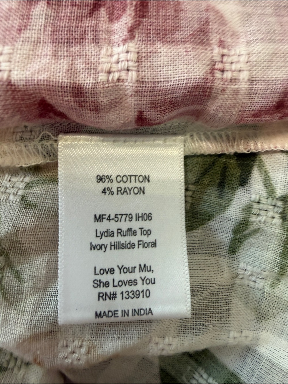 Show Me Your MuMu Lydia Ruffle V-Neck Blouse Ivory Hillside Floral 25628 - Picture 10 of 15